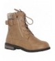 Snow Boots Girl's Round Toe Military Lace Up Knit Ankle Cuff Low Heel Combat Boots - Taupe*l32k - CV18K790WTT $43.83
