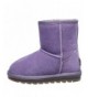 Snow Boots Girls Fancy Mid-Calf/Ankle Suede Snow Boots Kids Skidproof Warm Fur Lined Winter Boots - Purple - CB12O4MO2GA $49.09