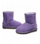 Snow Boots Girls Fancy Mid-Calf/Ankle Suede Snow Boots Kids Skidproof Warm Fur Lined Winter Boots - Purple - CB12O4MO2GA $49.09
