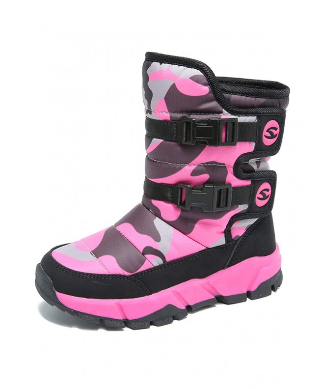 Snow Boots Snow Boots for Boys and Girls Waterproof Warmth Outdoor Winter Shoes - Rosered - CU18K5UHEHM $56.60