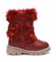 Snow Boots Girls Rhinestone Side Zipper Bowknot Warm Winter Fur Snow Boots (Toddler/Little Kid) - Wine Red - CG12JF850ZJ $29.60