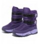 Snow Boots Kids Winter Waterproof Fur Lined Snow Boots Warm Sneaker Mid Calf Shoes - Purple - C218HCYZMK9 $34.44