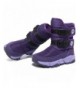 Snow Boots Kids Winter Waterproof Fur Lined Snow Boots Warm Sneaker Mid Calf Shoes - Purple - C218HCYZMK9 $34.44