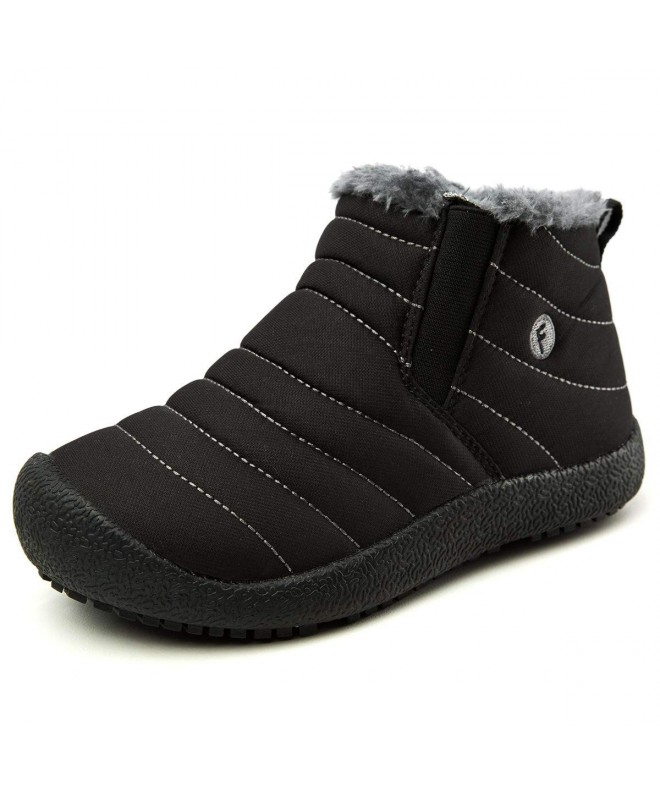 Snow Boots Waterproof Winter Boots Kids Anti-Slip Snow Boots for Grils Boys - Black - C618IQ48T59 $20.45