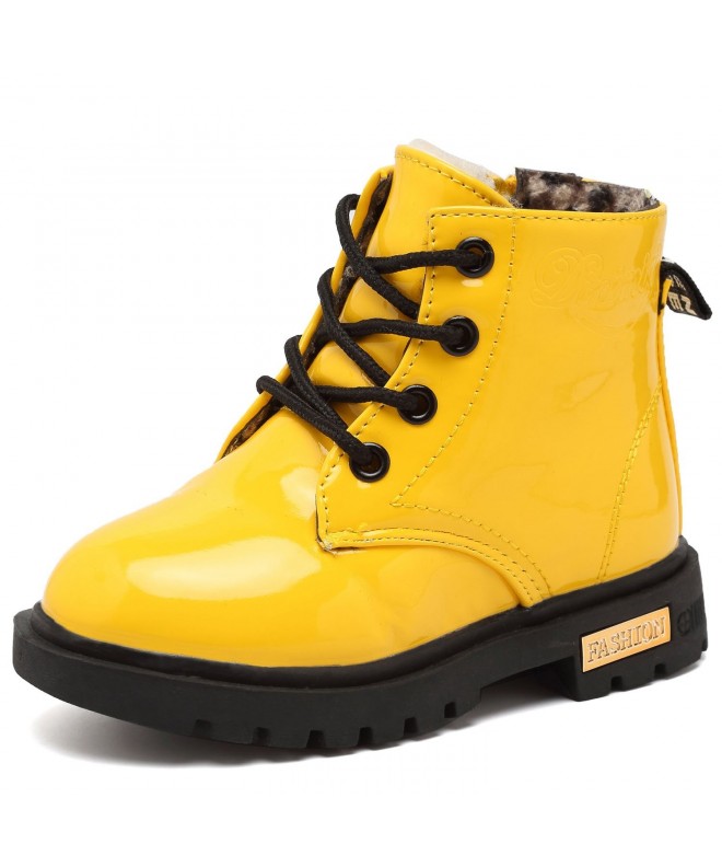 Snow Boots Boy's Girl's Waterproof Winter Warm Ankle Boots Zipper Cute Casual Shoes(Toddler/Little Kid) - 1.yellow - CR186UYL...