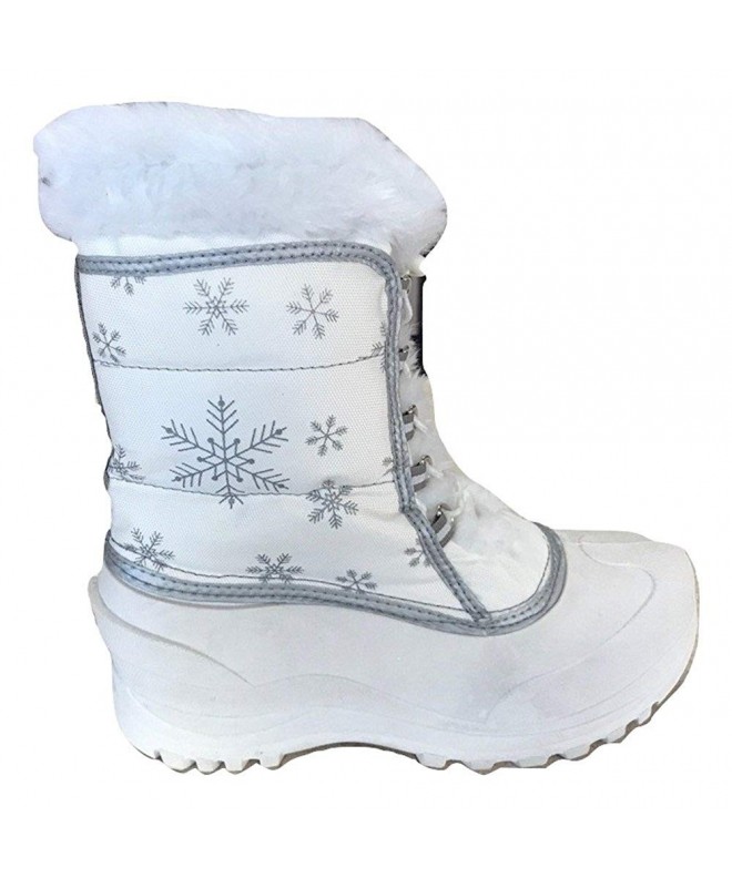 Snow Boots Snow Flake Girls Winter Snow Boots - White - 6M (US) - CM188Z8GYSL $54.94