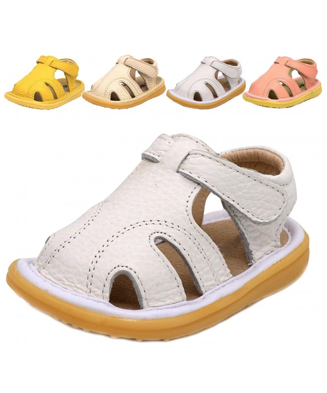 Sport Sandals Toddler Boy Girl Summer Outdoor Closed-Toe Leather Sandals - White-09 - CW18EQLZCU6 $29.78