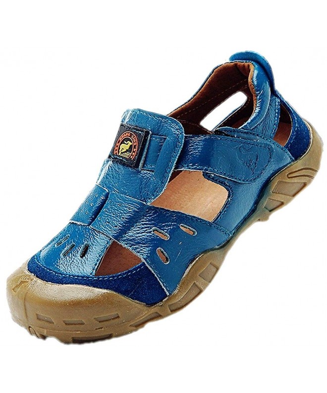 Sport Sandals Boys & Girls Summer Outdoor Athletic Leather Closed-Toe Spoort Sandals (Toddler/Little Kid/Big Kid) - Blue - CT...