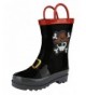Boots Boys Pirate Printed Waterproof Easy-On Rubber Rain Boots - Toddler & Little Kids Black - CY12G0CQP25 $36.74