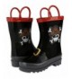Boots Boys Pirate Printed Waterproof Easy-On Rubber Rain Boots - Toddler & Little Kids Black - CY12G0CQP25 $36.74