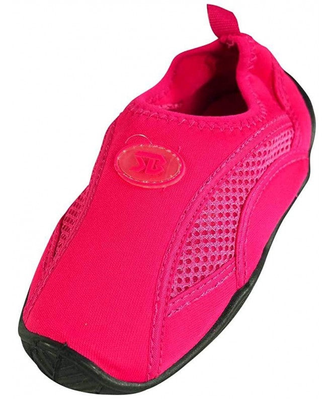 Water Shoes Kid's Flat Adjustable Heel Aqua Sock - Fuchsia 7909 - CT11NBNNPPH $34.82