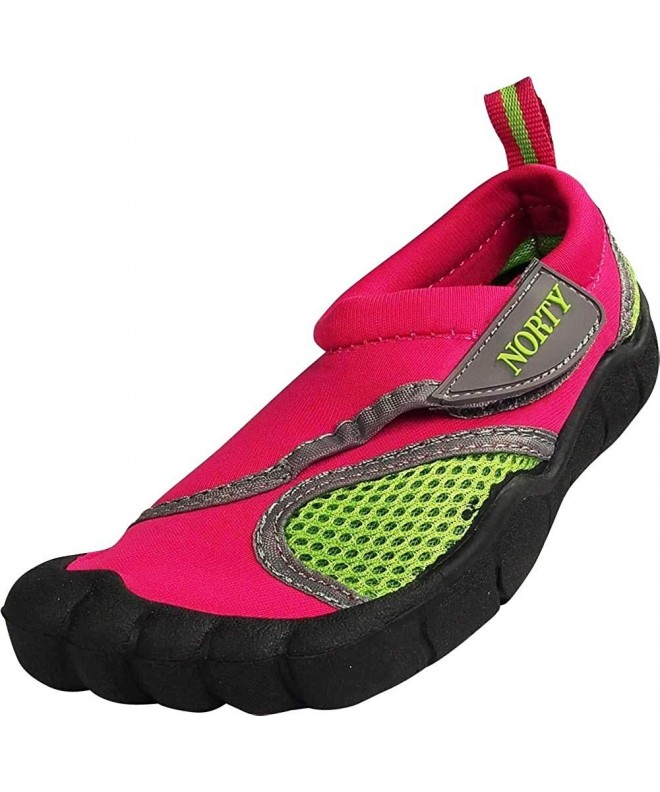 Water Shoes Little Girls Skeletoe Velcro Close Aqua Water Shoe - Fuchsia/Lime - CI12DP9X6V9 $23.76