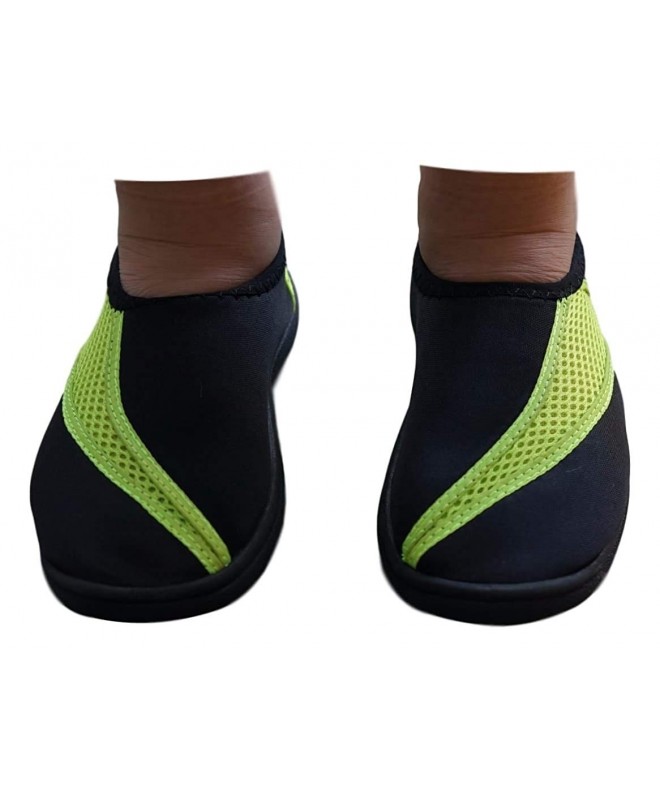 Water Shoes Black/Neon Yellow Kid's Aqua Shoes for Pool - Beach - Boating - Swim and Surf - C6183ZTKS6K $18.54
