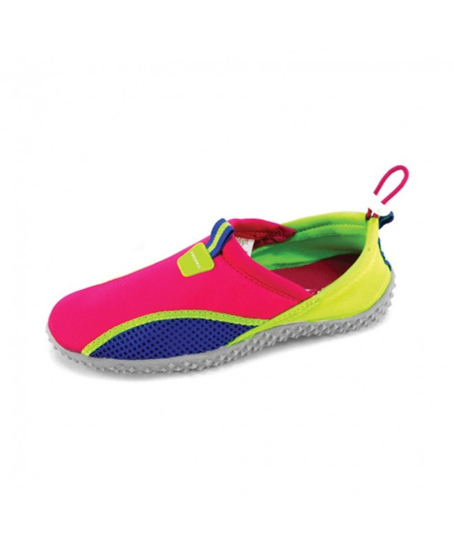 Water Shoes Kids Water Aqua Shoes - Girls G1024 - Fuchsia/Lime/Royal - CQ12LNMWTMH $19.93