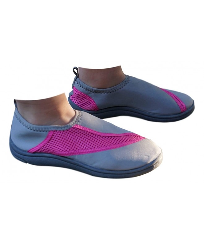 Water Shoes Grey/Pink Kid's Aqua Shoes for Pool - Beach - Boating - Swim and Surf Fast Dry - CV183ZRRMG7 $20.40