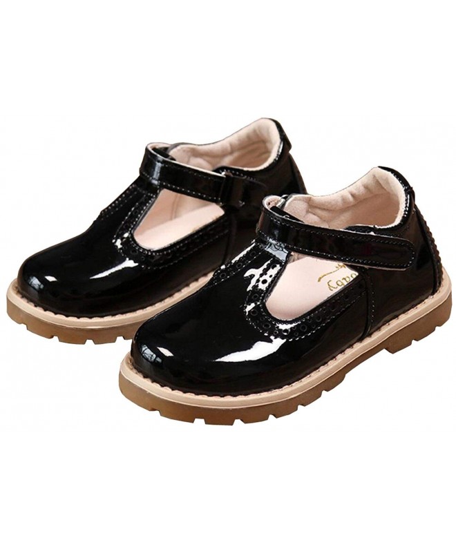 Oxfords Girl's British Retro T-Bar Princess Oxford Shoes(Toddler/Little Kid) - Black - CJ185HAIXSK $36.01