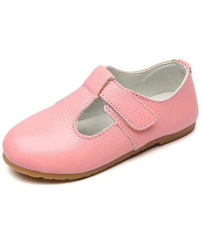Oxfords Girl's Sweet Soft Leather T-Bar Flat Oxford Shoes - Pink - C812DB2IC41 $32.53