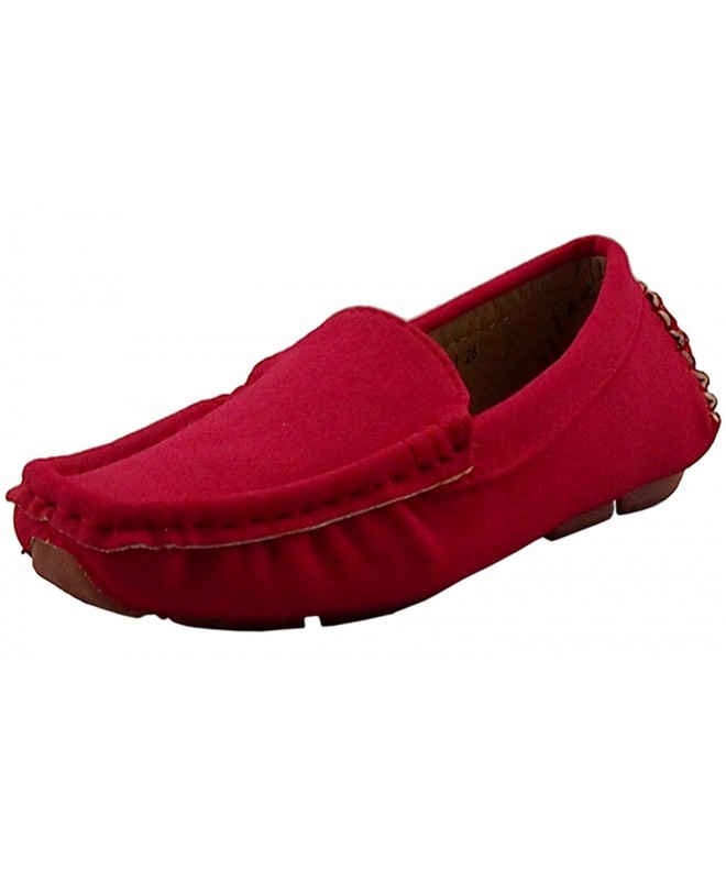Oxfords Girl's Boy's Suede Slip-on Loafers Oxford Shoes - Red - CW1824UEOU2 $36.42