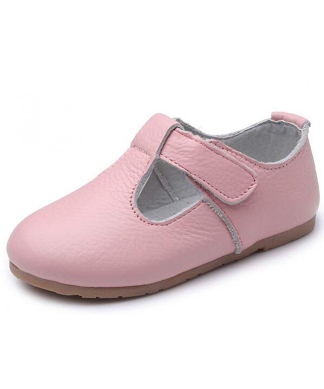 Oxfords Child's Gril's Leather T-Shaped Strap Oxford Shoes - Pink - CZ18I5WNEMY $34.81