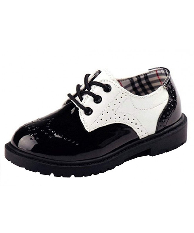 Oxfords Kids' Boys' Girls' Lace-up Oxford Dress Shoe (Toddler/Little Kid/Big Kid) - Black and White - CO1865MKGED $32.48