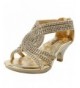 Sandals Fabulous Angel-37K Little Girls Bling Rhinestone Platform Dress Heels Sandals - Gold - CF11Y66CIU1 $37.66