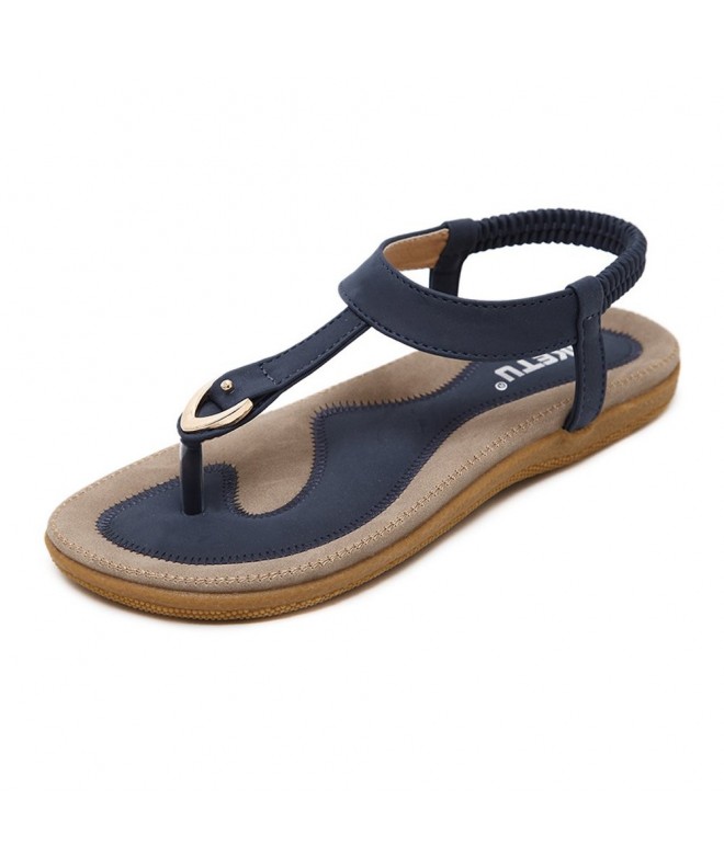 Sandals Bohemian Glitter Summer Flat Sandals Thongs Flip Flop Shoes Pink - Navy - C4185YGEQ4M $44.95