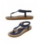 Sandals Bohemian Glitter Summer Flat Sandals Thongs Flip Flop Shoes Pink - Navy - C4185YGEQ4M $39.84