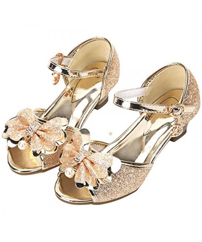 Sandals Toddler Little Big Kid Girls Wedding Sandals - Gold - CT18E2ZR7YQ $41.44
