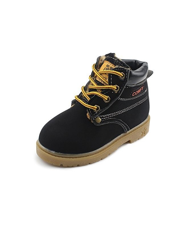 Boots Maxu Kid's Rain Boots Warm Combat Shoes(Toddler/Little Kid) - Black - CE185XM555X $28.94