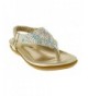 Sandals Crab 800KM Little Girls Gladiator Rhinestone Comfort Flat Sandals - Gold 1825 - CG18CAMM6AN $37.02
