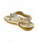 Sandals Crab 800KM Little Girls Gladiator Rhinestone Comfort Flat Sandals - Gold 1825 - CG18CAMM6AN $37.02
