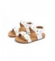 Sandals Girls' Open Toe Beach Sandals Summer Fashion Flat Flower Sandals Princess Flats Sandals - White-1 - CF18D094DCA $27.02