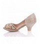 Sandals Fashion Truly-8 Rhinestones Kids Peep Toe Slip On Girls Kitten Heels Sandals Dress Shoes - Champagne - CK182XL7GAY $4...
