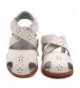 Sandals Girl's Leather Sandals Closed-Toe Flower Casual Outdoor Shoes(Toddler/Little Kid) - White Small Flowers - C7182ANG466...