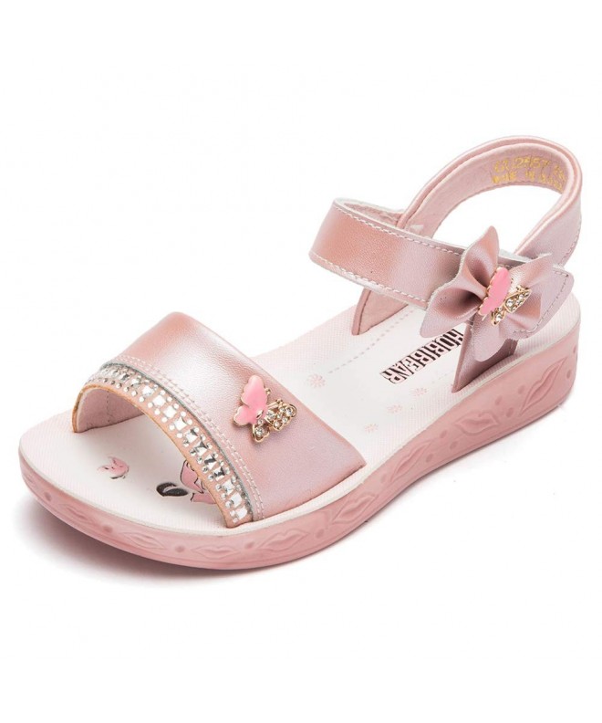 Sandals Open Toe Sandals Flower Glitter for Girls - Pink - CY18NU8HG07 $41.60