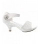 Sandals Girls Sparkly Rhinestone Kitten Heel Platform Dress Sandals (Toddler/Little Girl) - White - CM17XHNXNWK $42.40