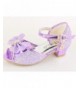 Sandals Kid's Fashion Little Girl's Glitter Pretty Party Dress Pumps Sandals - Purple - CA184OZL27R $42.21