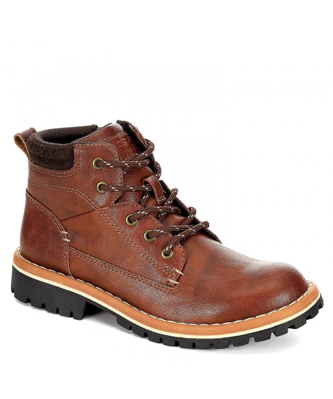 Boots Boys Nik High Top Ankle Boot Shoes - Brown - CP18IZEG880 $56.24