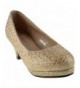 Sandals KP 101 K Little Girls Rhinestone Heel Platform Dress Pumps Silver - Champagne - CP185KL9RCU $46.51