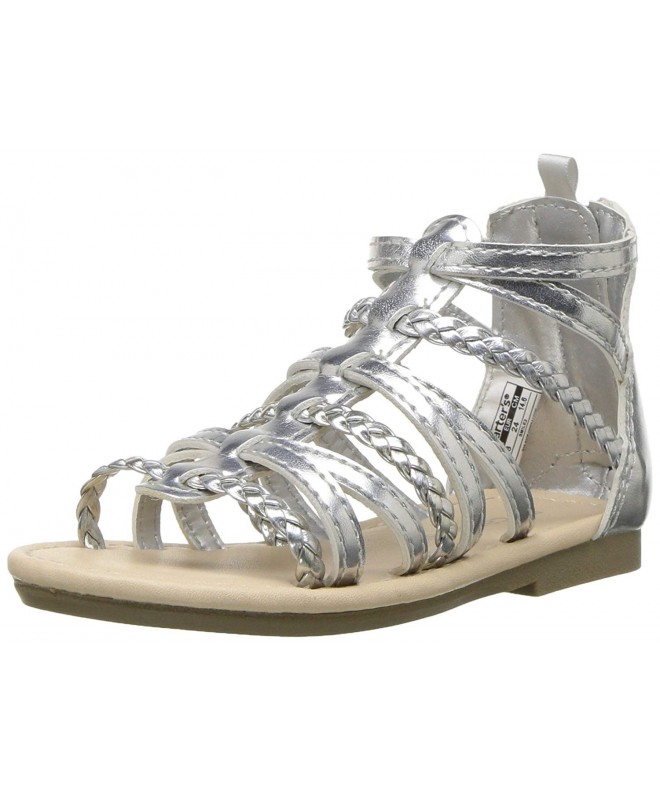 Sandals Kids Smile Girl's Gladiator Sandal - Silver - C7180XO3I6K $56.17