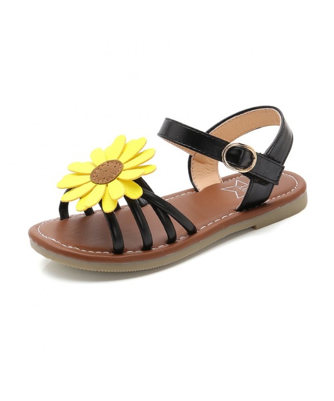 Sandals Flower Sandals Summer Toddler Little - Black - C318N6AS3A9 $27.53