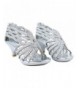 Sandals Angel76 Kids Rhinestone Cut Out Starppy Platform Low Heel Dress Sandals - Silver - CM11WDLQWZ3 $47.30