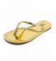 Sandals Girl's Focus Jr. Patent Flip Flop Flat Glitter Sandals - Gold - CP11KVXF23N $27.85