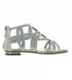 Sandals JJF Shoes Girls Kids Cut Out Rhinestone Gladiator Strappy Dress Sandals - Silver - CZ11WA0TCIZ $48.59