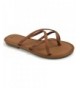 Sandals Fashion Women's Flip Flops Criss Cross Strappy Summer Sandal Flat Thong Straps - Tan-1 - CH18D5LX7SX $25.88