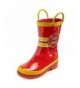 Boots Toddler and Kids Waterproof Rubber Fire Rain Boots Easy-On Handles - Toddler/Little Kids - Red Fire Chief - CI18E9R8I3M...