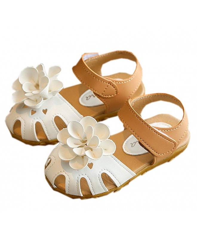 Sandals Baby Toddler Girls Closed Toe Flower Beach Sandals - White - C01825GM3RZ $32.27