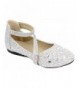 Sandals Link Girls Cute Rhinestone Ballet Ballerina Flats - Silver - CX182HE5HL4 $38.20