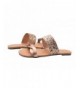 Sandals Girls Fashion Sandals Slide Flip Flops with Braided Metalic and Glitter Strap - Rose Gold - CT18NG2WSIU $31.48