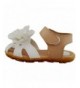 Sandals Girls' Closed-Toe Summer Solid Flower Outdoor Sport Casual Sandals(Toddler/Little Kid) - White - C411WUSVURJ $24.07